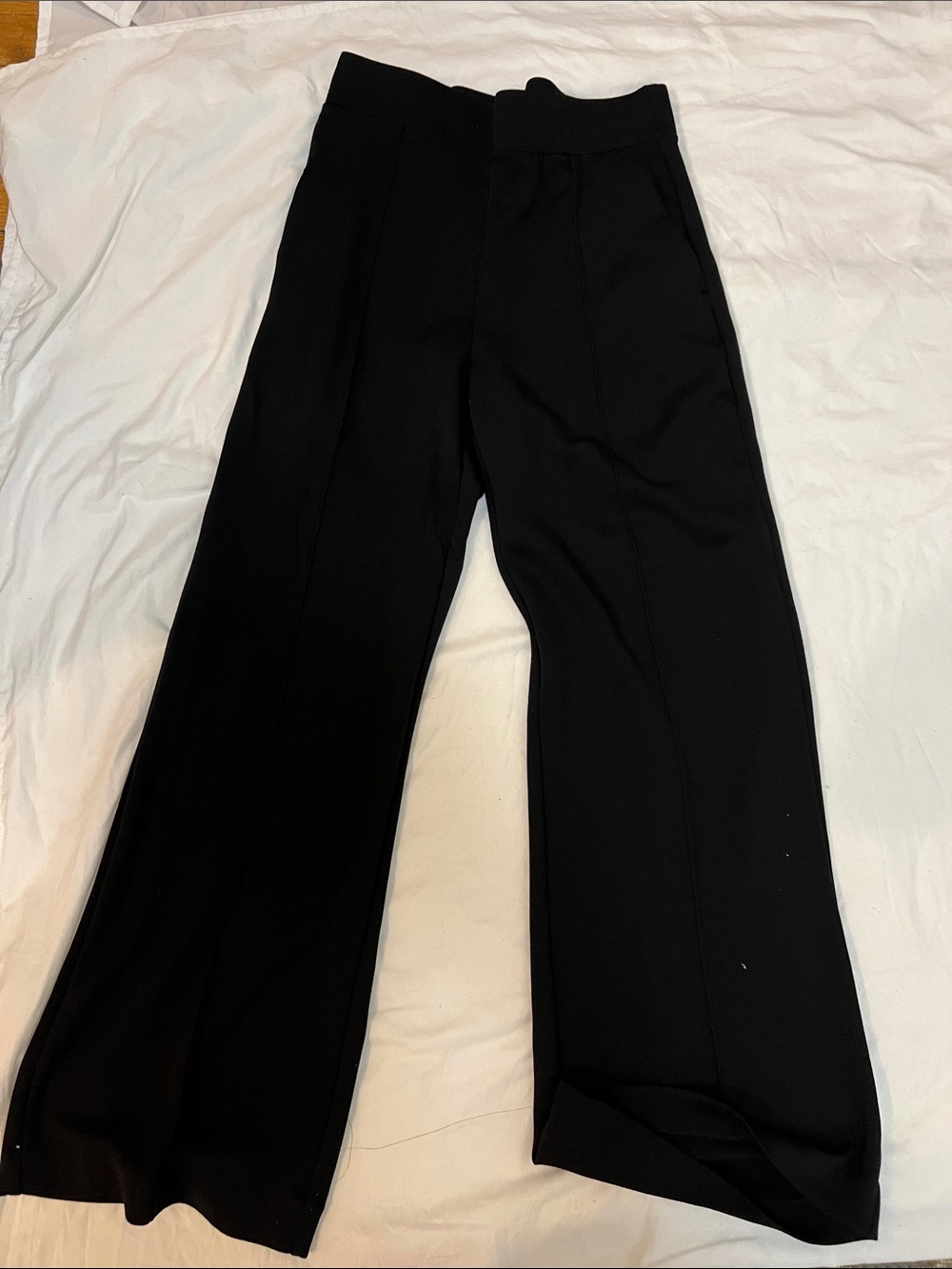 Ann Taylor Black Wide Leg Athleisure Dress Pants